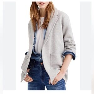 J. Crew Small Sophie Open Front Sweater Blazer Gray Womens Merino Wool Cardigan